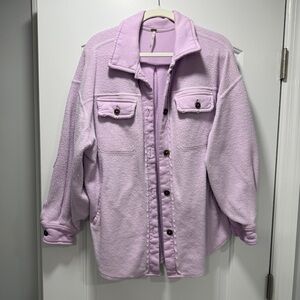 Free People Ruby Shirt Jacket Shacket Sz XS in Lavender EUC